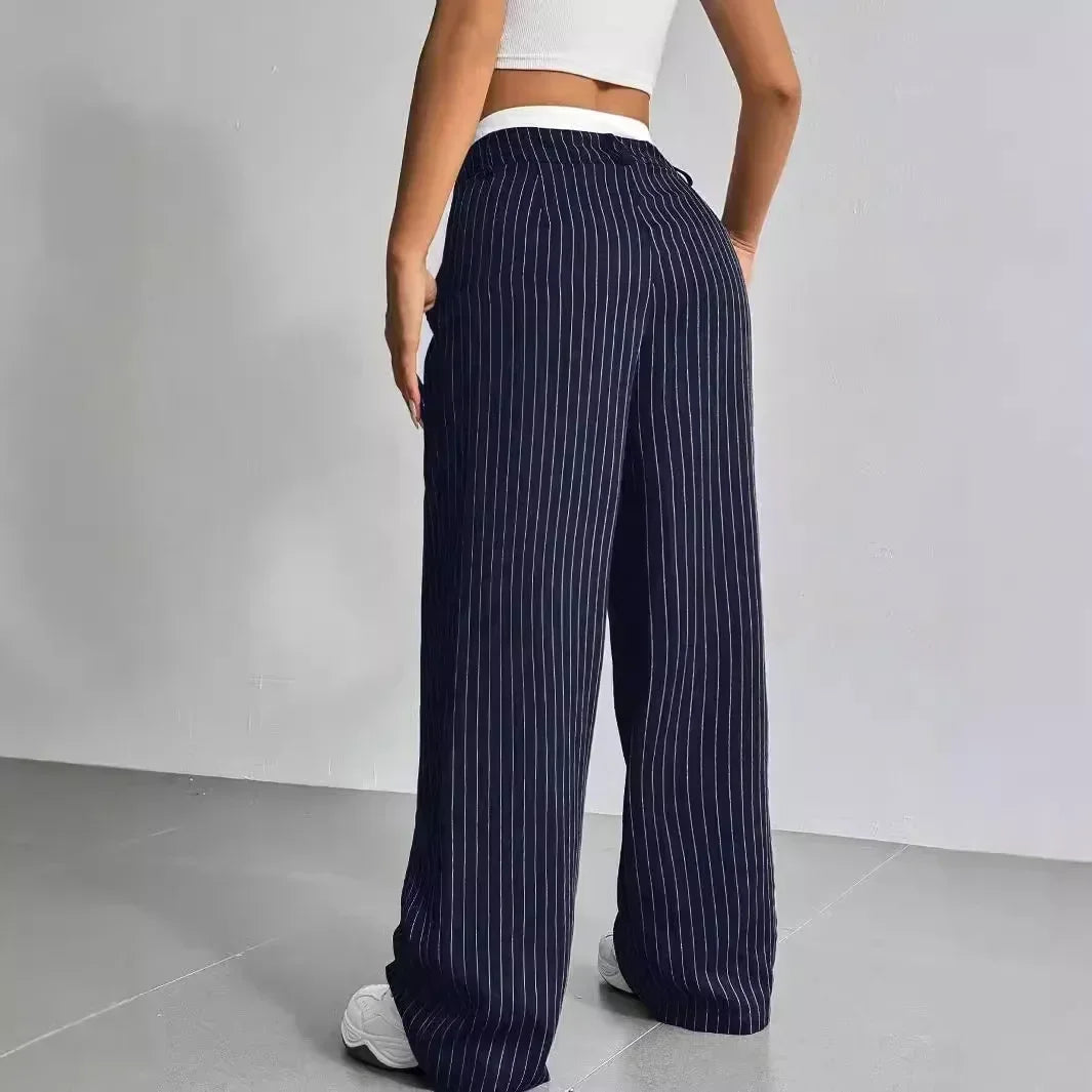 Women Stripes Printed Full Length Pants