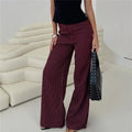 Women Stripes Printed Full Length Pants