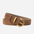 Women Suede Leather Belt - Brown