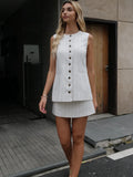 Women Summer Fashion Vest Skirt Sets - black / L