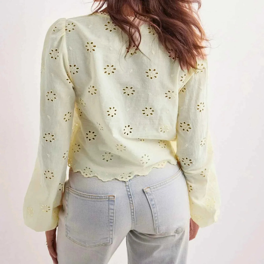 Women Tie Front Blouse Top Long Sleeve