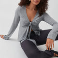 Women Tie Up Shirts Long Sleeve - B / L