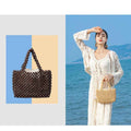 Women Top Handle Bag Hand-Woven Hollow Out Totes Bags