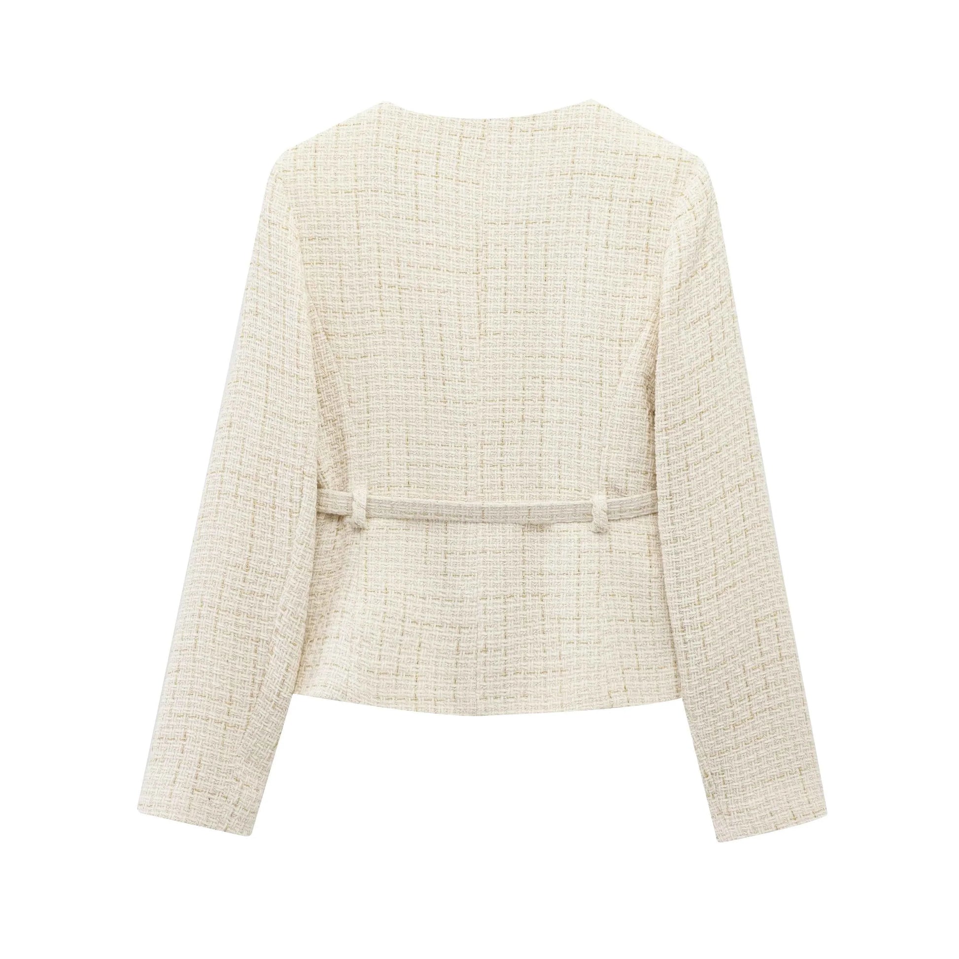 Women Tweed Single Breasted Elegant Jacket
