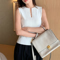 Women V-neck Breathable Sleeveless Knit Tank Top