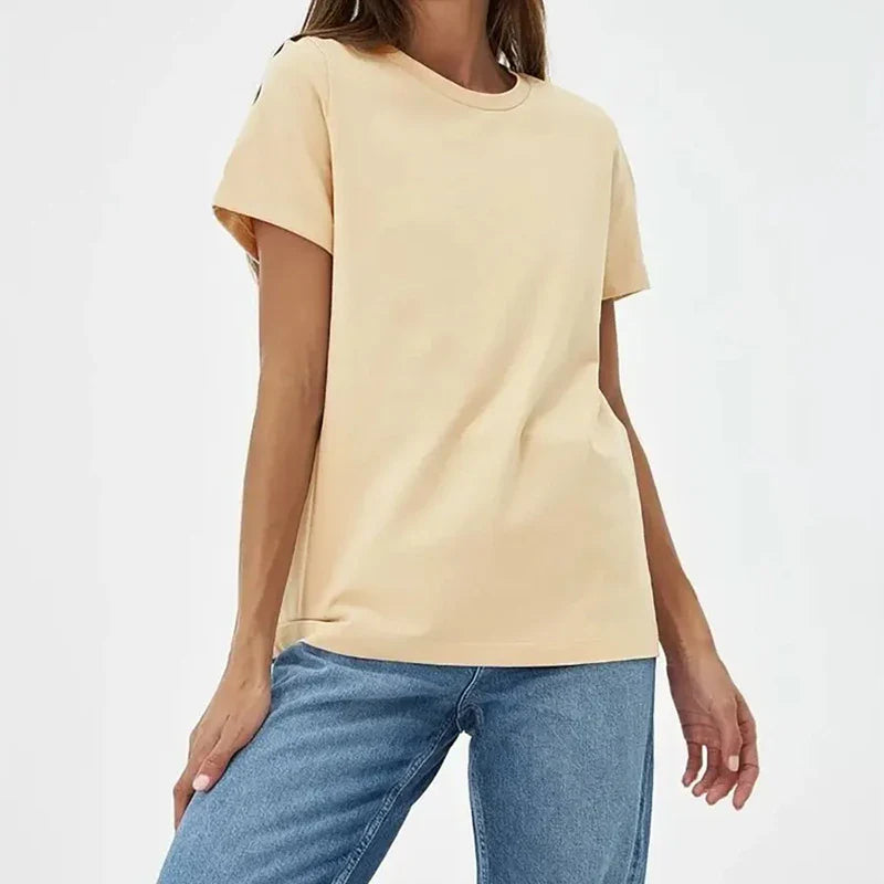 Women Versatile Leisure Daily Tops - Apricot / XXL