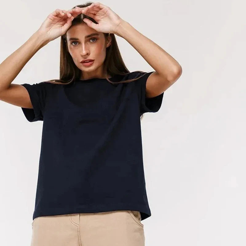 Women Versatile Leisure Daily Tops - Navy Blue / XXL