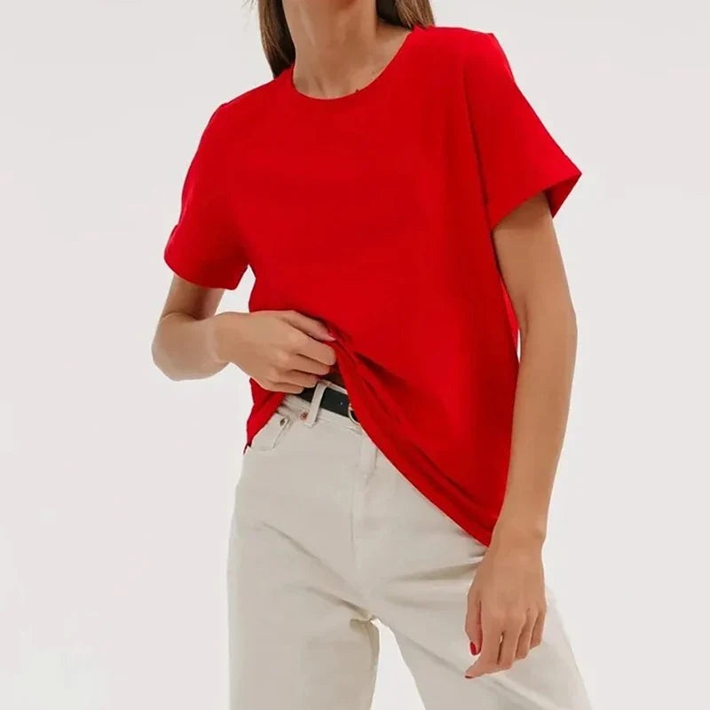 Women Versatile Leisure Daily Tops - Red / XXL