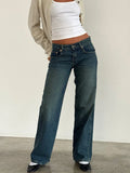 Women Vintage Aesthetic Low Rise Baggy Jeans