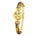 Women Watch Exquisite Amber Tortoiseshell Bracelet Quartz Wristwatch - Gold / CHINA
