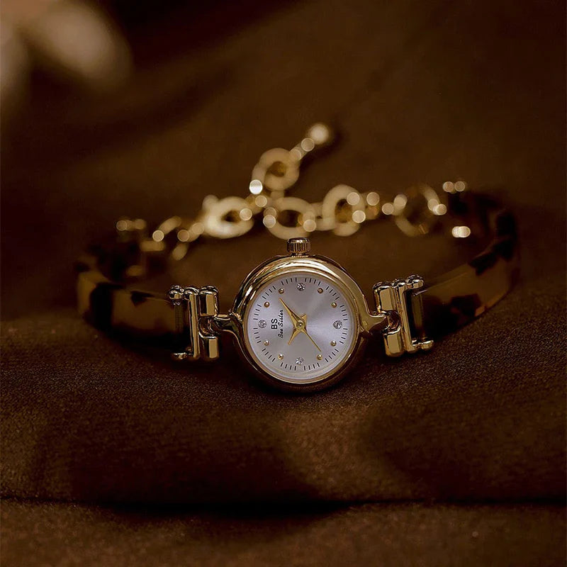 Women Watch Exquisite Amber Tortoiseshell Bracelet Quartz Wristwatch