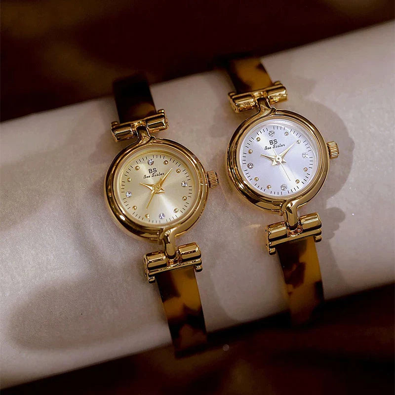 Women Watch Exquisite Amber Tortoiseshell Bracelet Quartz Wristwatch