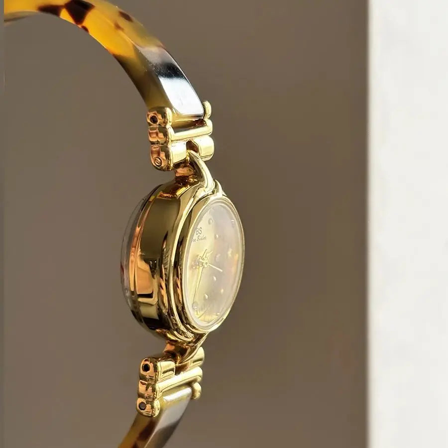 Women Watch Exquisite Amber Tortoiseshell Bracelet Quartz Wristwatch