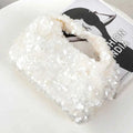 Women White Sequins Hobo Handbag