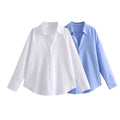 Women White Thick Oxford Shirt Long Sleeve