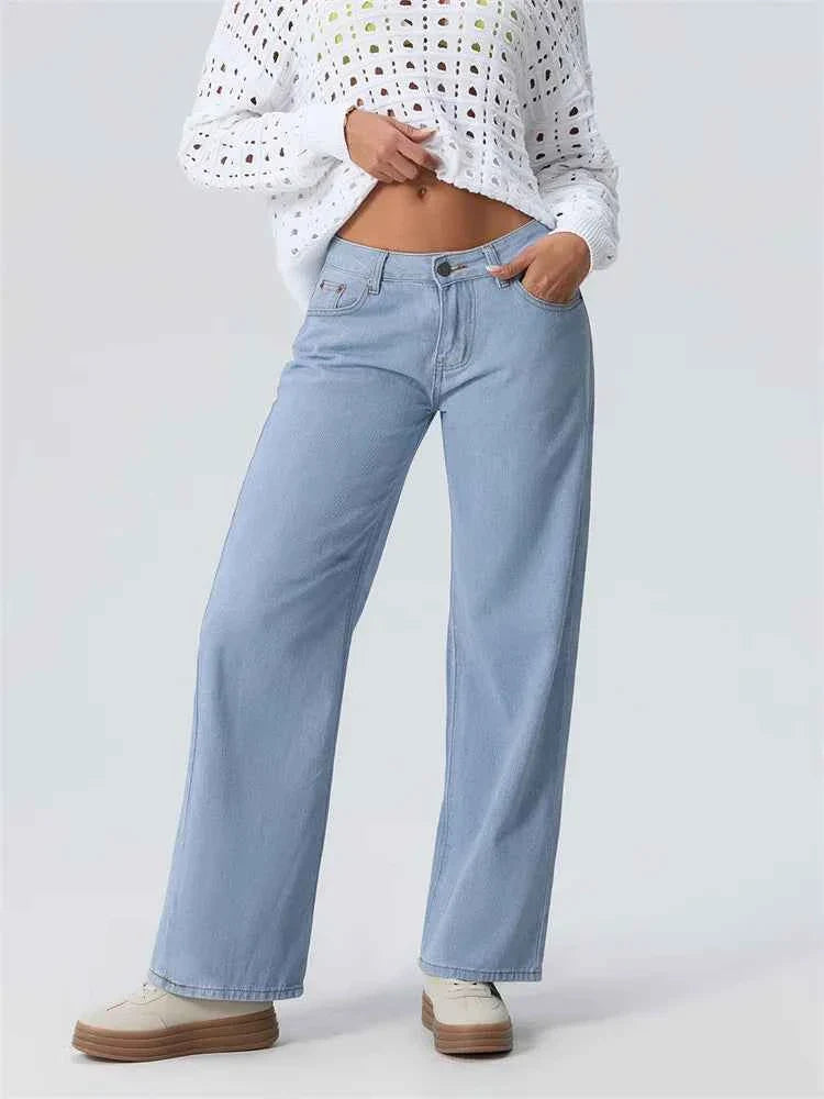 Women Wide Leg Boyfriend Jeans
