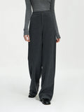 Women Winter Long Trouser Thick Straight Commuter Beige All-Match Pants