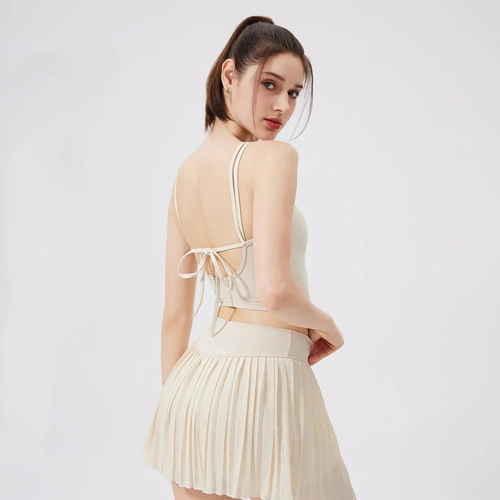 Women Yoga Back Thin Cross Straps Tank Top