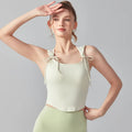Women Yoga Bow Tie Hooded Vest Skin-friendly Soft Breathable Tank Top