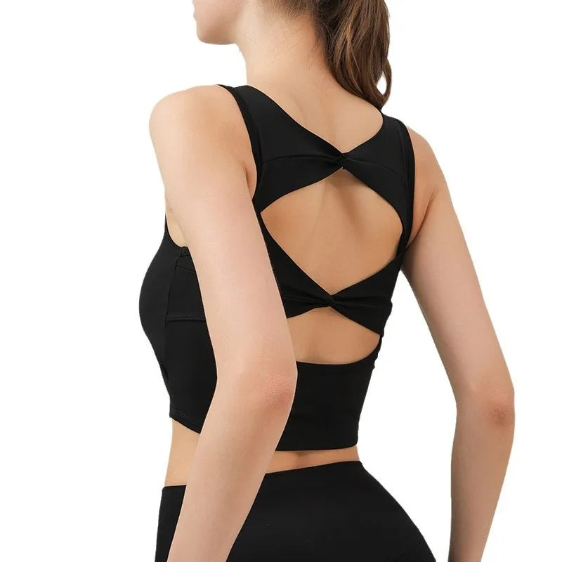 Women Yoga Butterfly Beautiful Back Elastic Breathable Tank Top