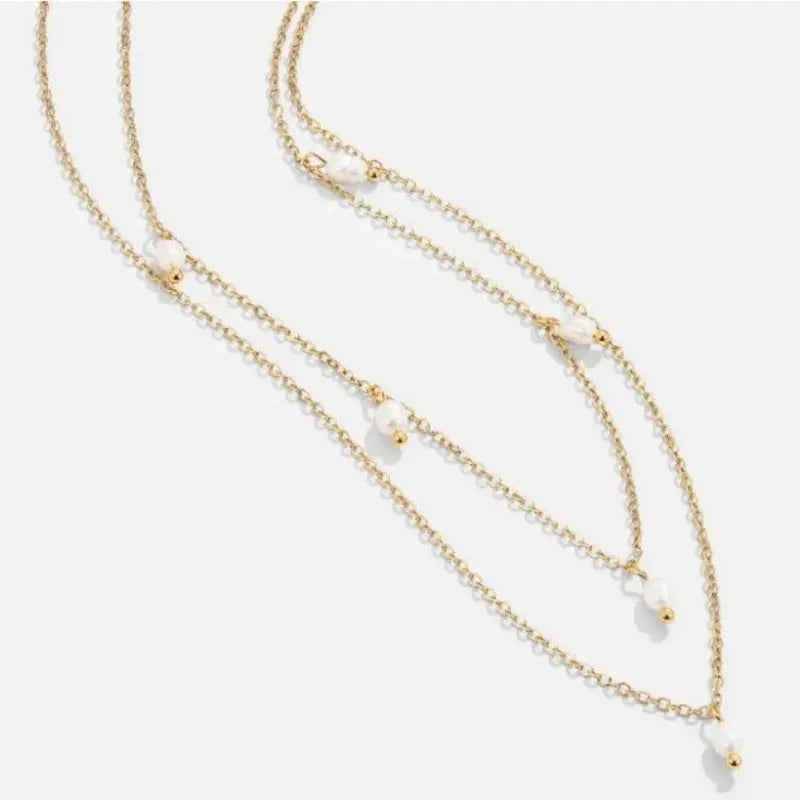 Women's 18K Gold-plated Natural Pearl Double-layer Twin Necklace - Norellé