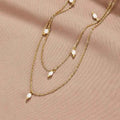 Women's 18K Gold-plated Natural Pearl Double-layer Twin Necklace - Norellé