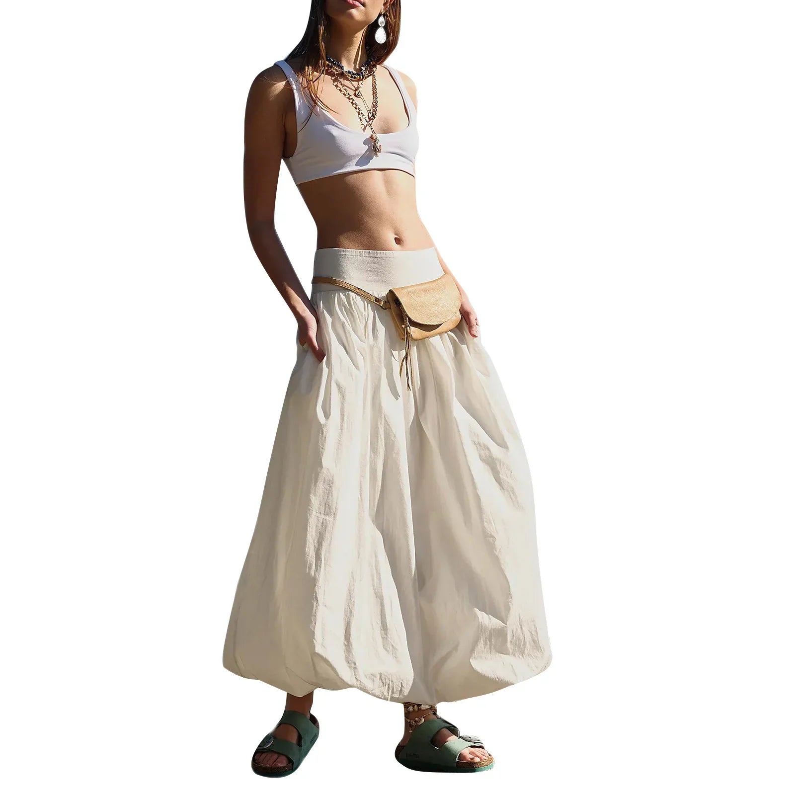 Women’s Ankle Length Skirt - Ivory / XL