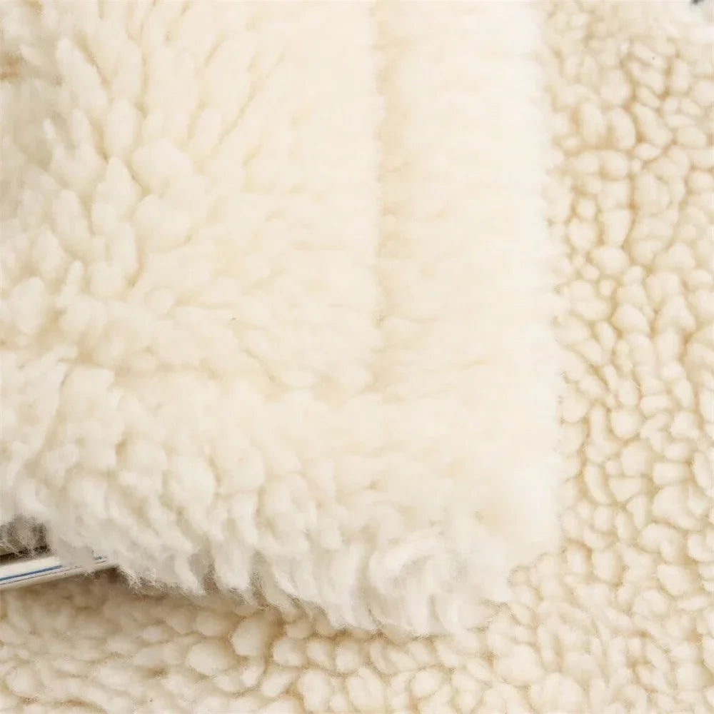 Women’s Artificial Fur Effect Motorcycle Jacket Coat