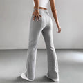 Women’s Autumn Solid Color Casual Rib Knit Slim Pants
