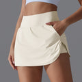 Women’s Back Waist Pocket Sports Yoga Skirt - Light Ivory / L - Other