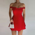 Women’s Backless Sleeveless Mini Dress Bandeau - S / Red B - Other