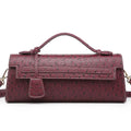 Women’s Bag Diagonal Cross - Ostrich burgundy / 28X6.5X11 CM