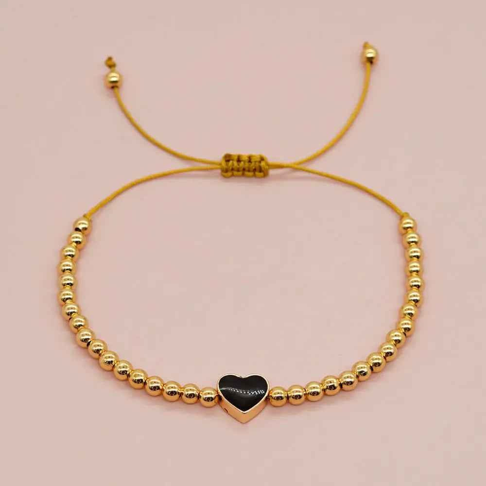 Women's Beach Vacation Copper Bead Oil Drop Peach Heart - Norellé