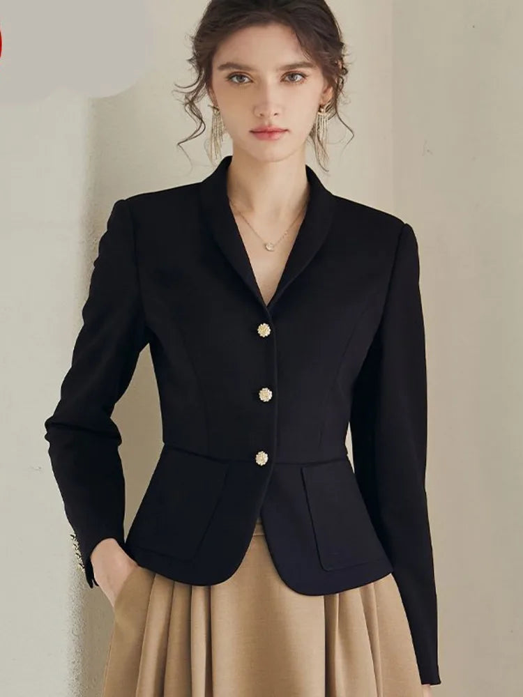 Women’s Blazers Long Sleeve Solid Color Casual Professional Vintage