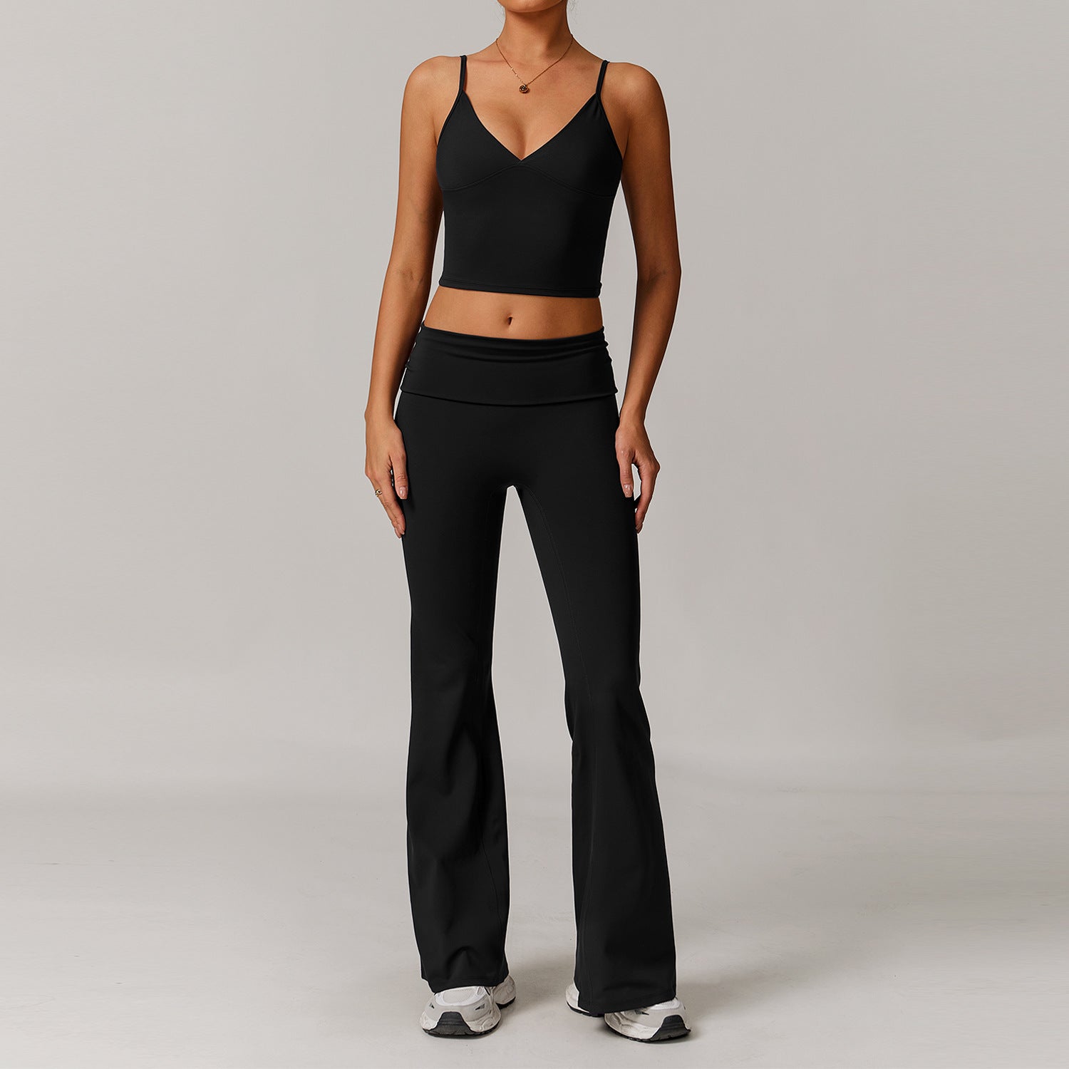 Women’s Casual All-matching Exercise Workout Outfit - L / Black - Other