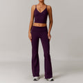 Women’s Casual All-matching Exercise Workout Outfit - L / Grape Purple - Other