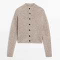 Women’s Casual Minimalist Knit Cardigan - Khaki / XS