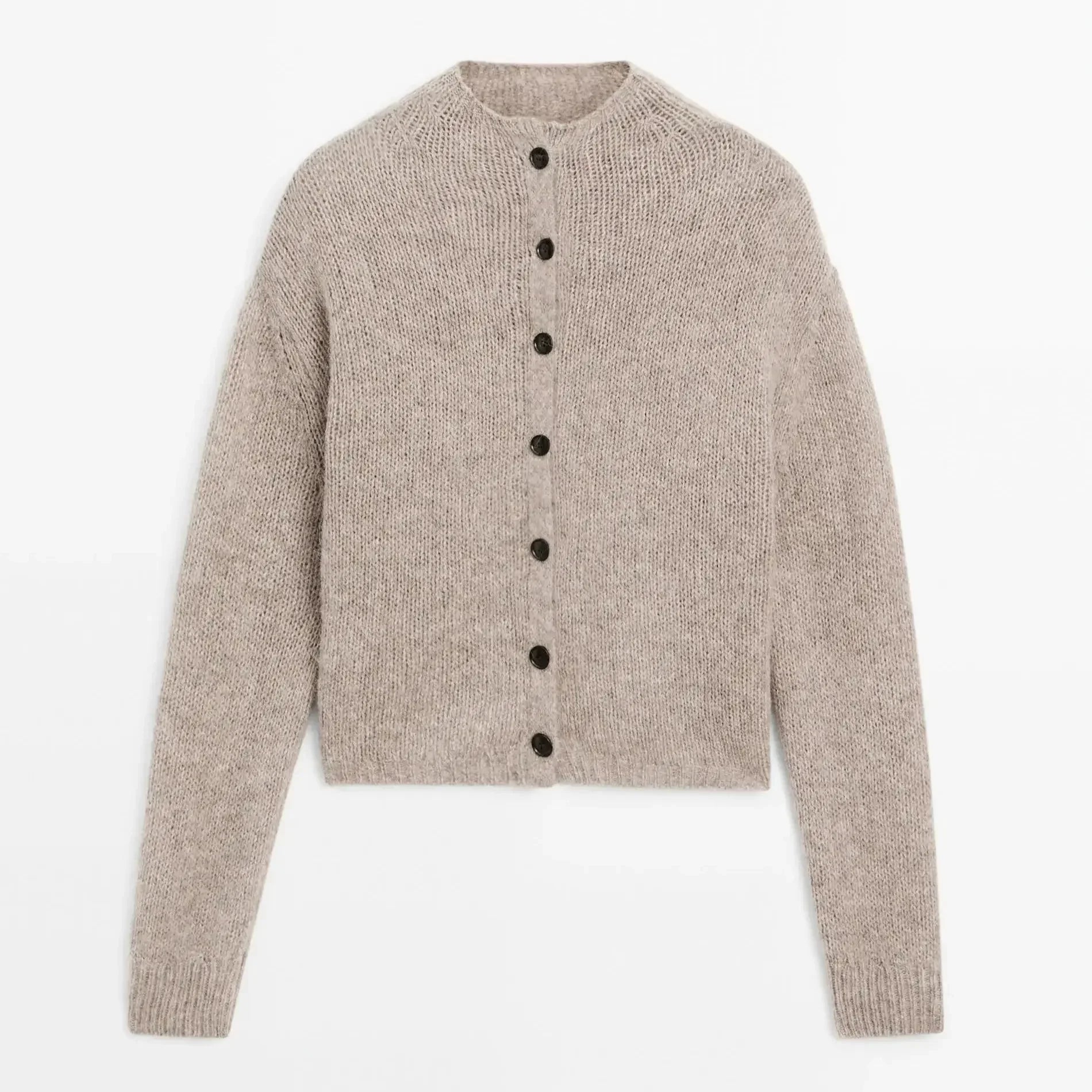 Women’s Casual Minimalist Knit Cardigan - Khaki / XS