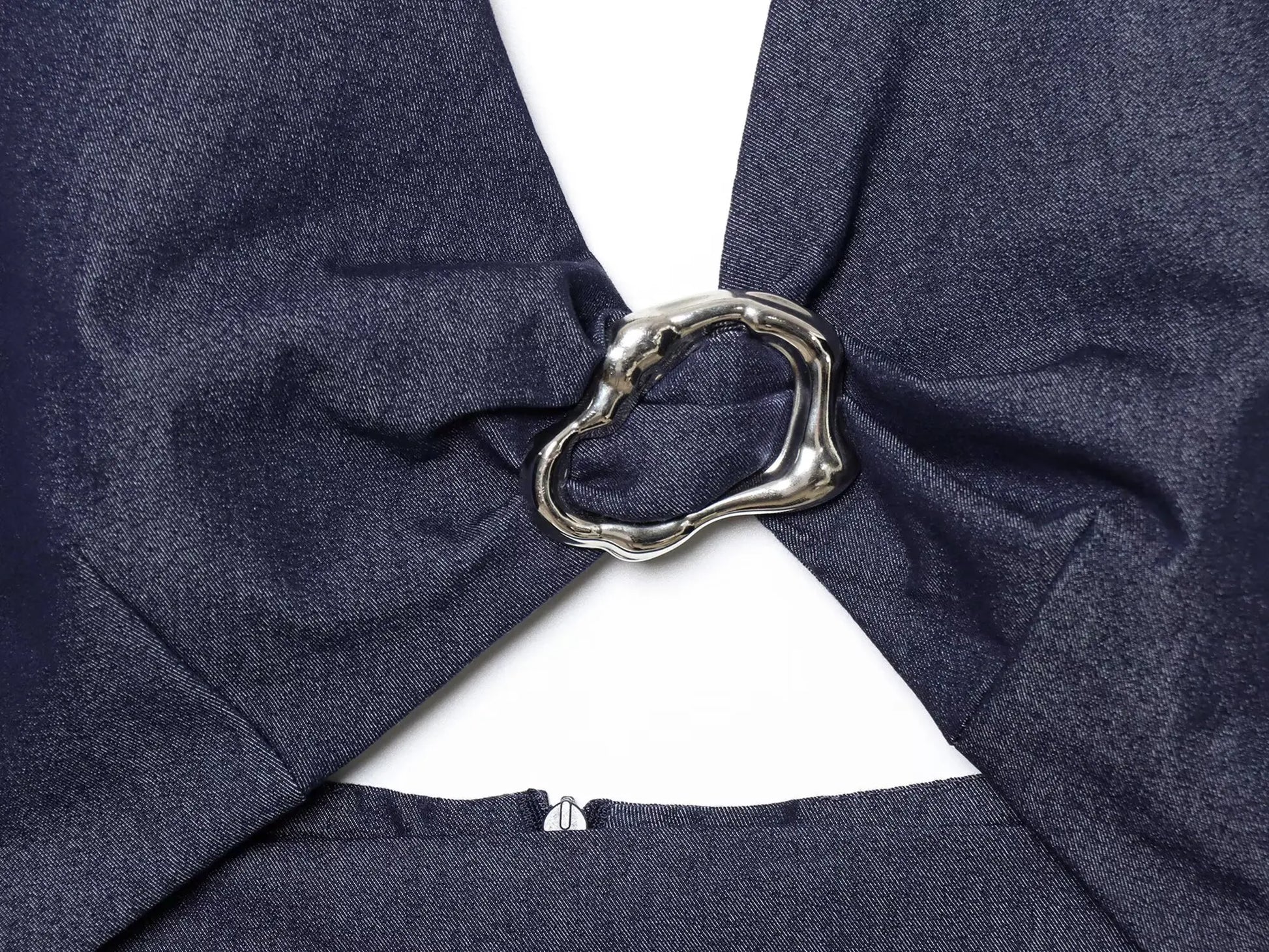 Women’s Casual Simple Slim Open Design Halter Neck Backless Midi V-neck Dress