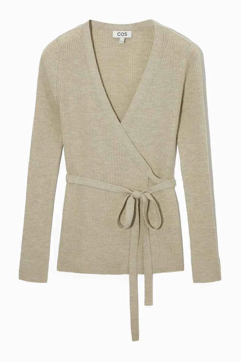 Women's Casual Wool Blend Tie Wrap Cardigan