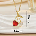 Women’s Cherry Necklace Does Not Fade High-end Pendant Versatile Clavicle Chain - Women - electronic accessories