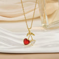 Women’s Cherry Necklace Does Not Fade High-end Pendant Versatile Clavicle Chain - Women - electronic accessories