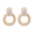 Women’s Creative All-match Baroque Pearl Earrings - Gold - electronic accessories