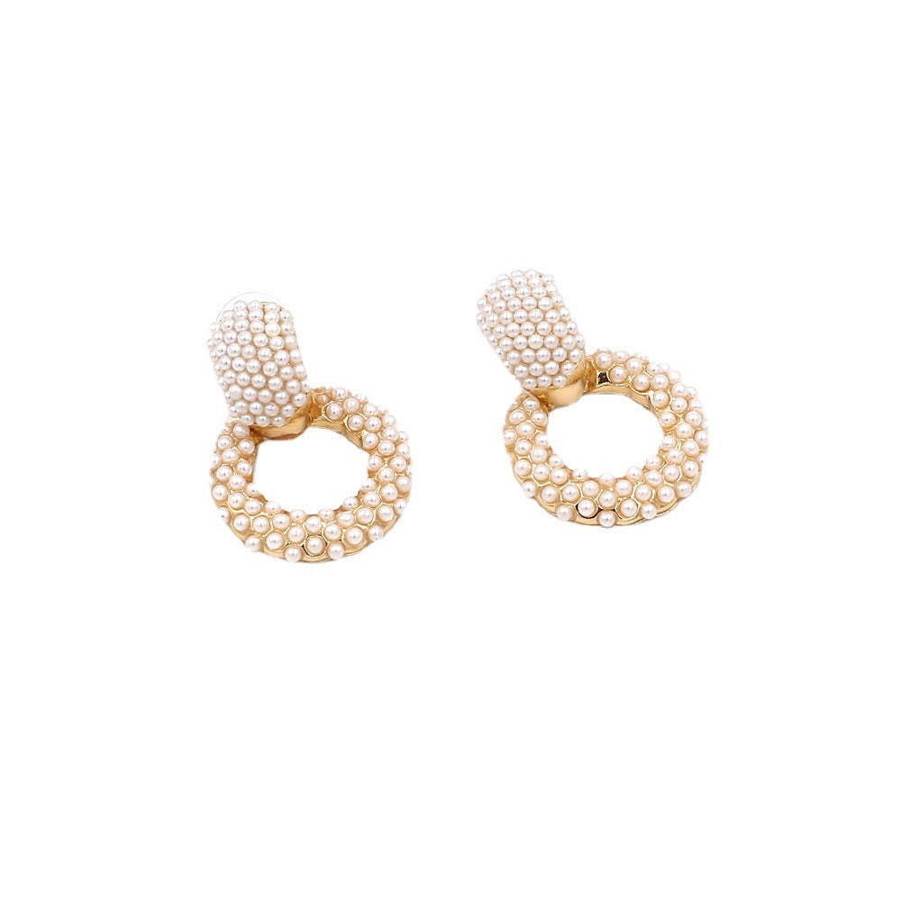 Women’s Creative All-match Baroque Pearl Earrings - Gold - electronic accessories