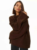 Women's Crew Neck Vintage Oversize Trendy Sweater