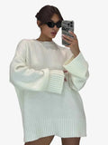 Women's Crew Neck Vintage Oversize Trendy Sweater