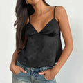 Women's Crop Top Floral Satin Tank Top