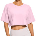 Women’s Crop Tops Casual Female White T-shirt - pink / S