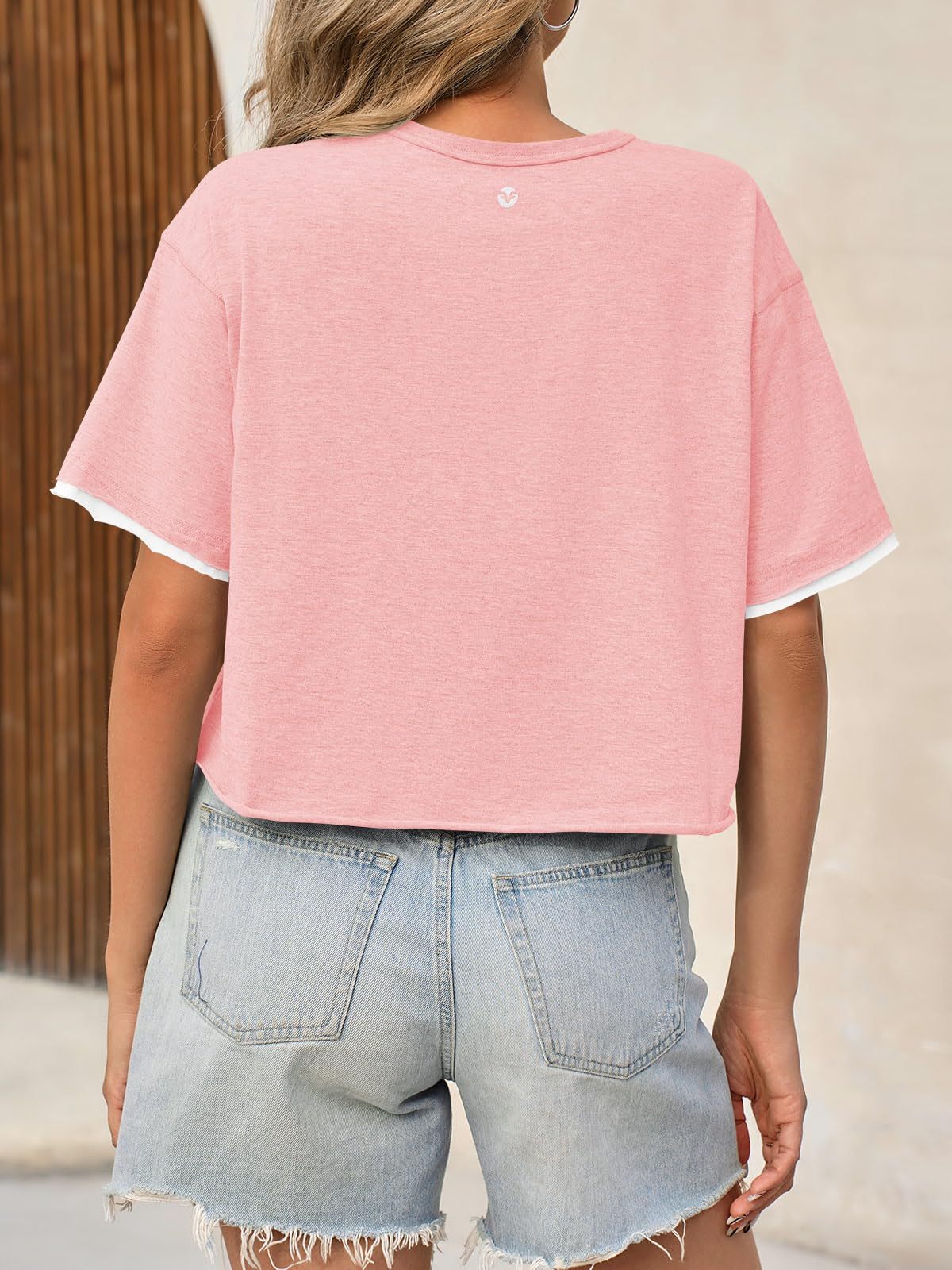 Womens Crop Tops Casual Short Sleeve Loose Fit Basic - electronic accessories