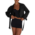 Women’s Cropped Trench Coat - black / L
